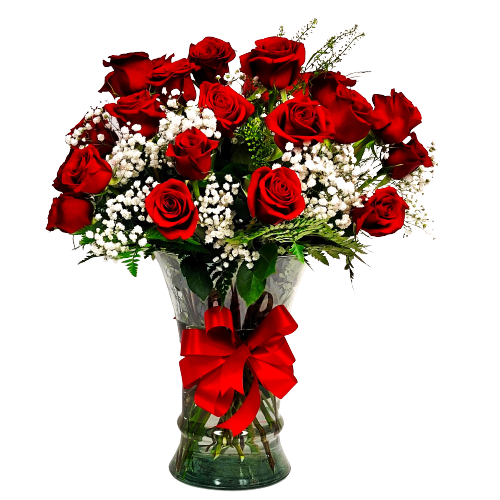 For your forever dance partner, two dozen roses beautifully arranged just for her.