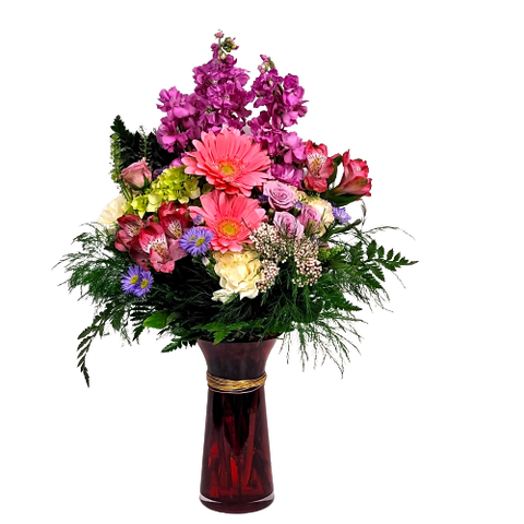 Send some sweet sentiments with this Sweet Hush vase arrangement of soft mixed florals to bring a little hush to your inside world.