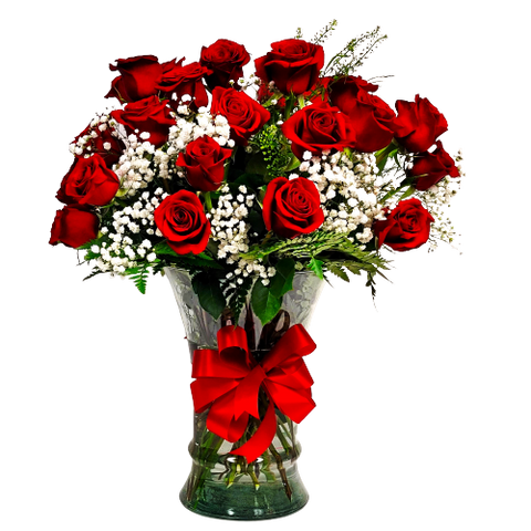 For your forever dance partner, two dozen roses beautifully arranged just for her.