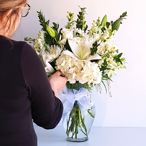 Can't decide? Let our designers create a beautiful vase arrangement for you. Our experienced florists love to be creative for your special occasion.  If you'd prefer a specific colour scheme, let us know in the special instructions of your order. 