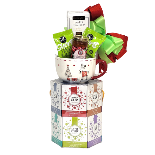 This one will bring the tea lover wonderful joy. There's a tower of assorted teas, shortbread, jam, crackers and a beautiful keepsake mug to treasure and enjoy. Sure to warm the tea lover's heart!